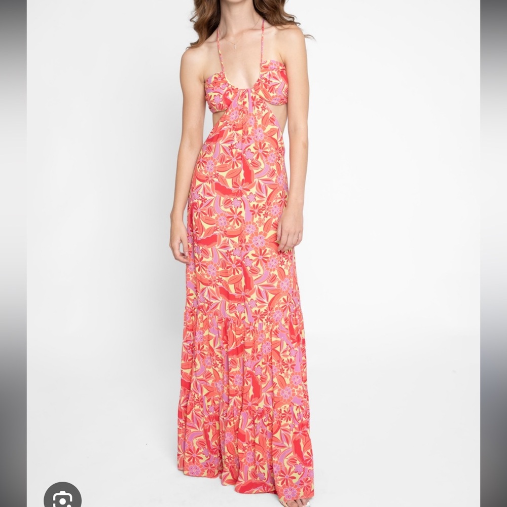 NICOLE MILLER Cutout Maxi Dress in Floral